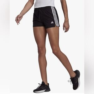 adidas women’s S AEROREADY Pacer 3S Knit Shorts Training NWT Blk/ White